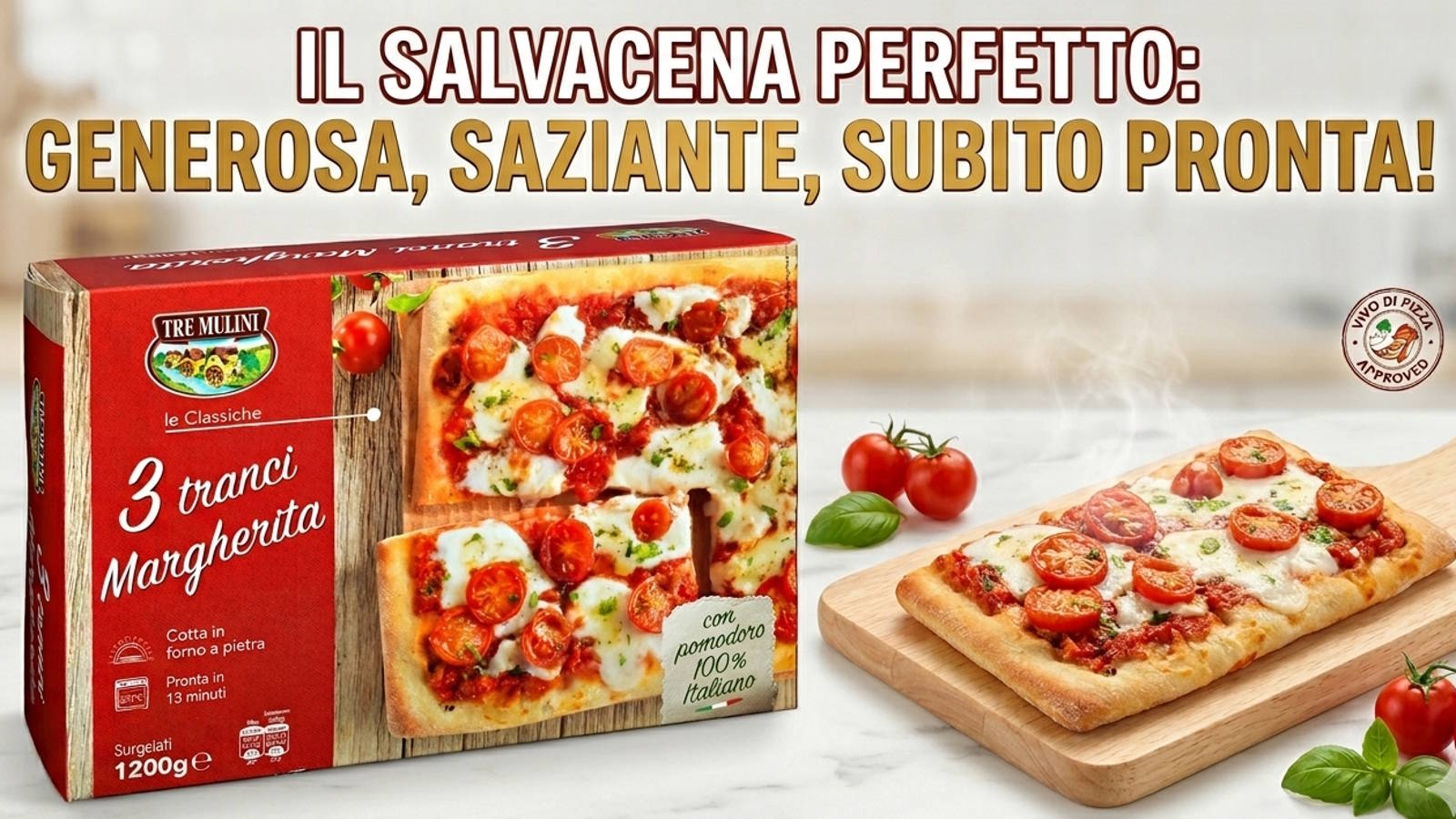 Pizza Margherita 3 Tranci 3 Mulini Eurospin top per qualità/prezzo
