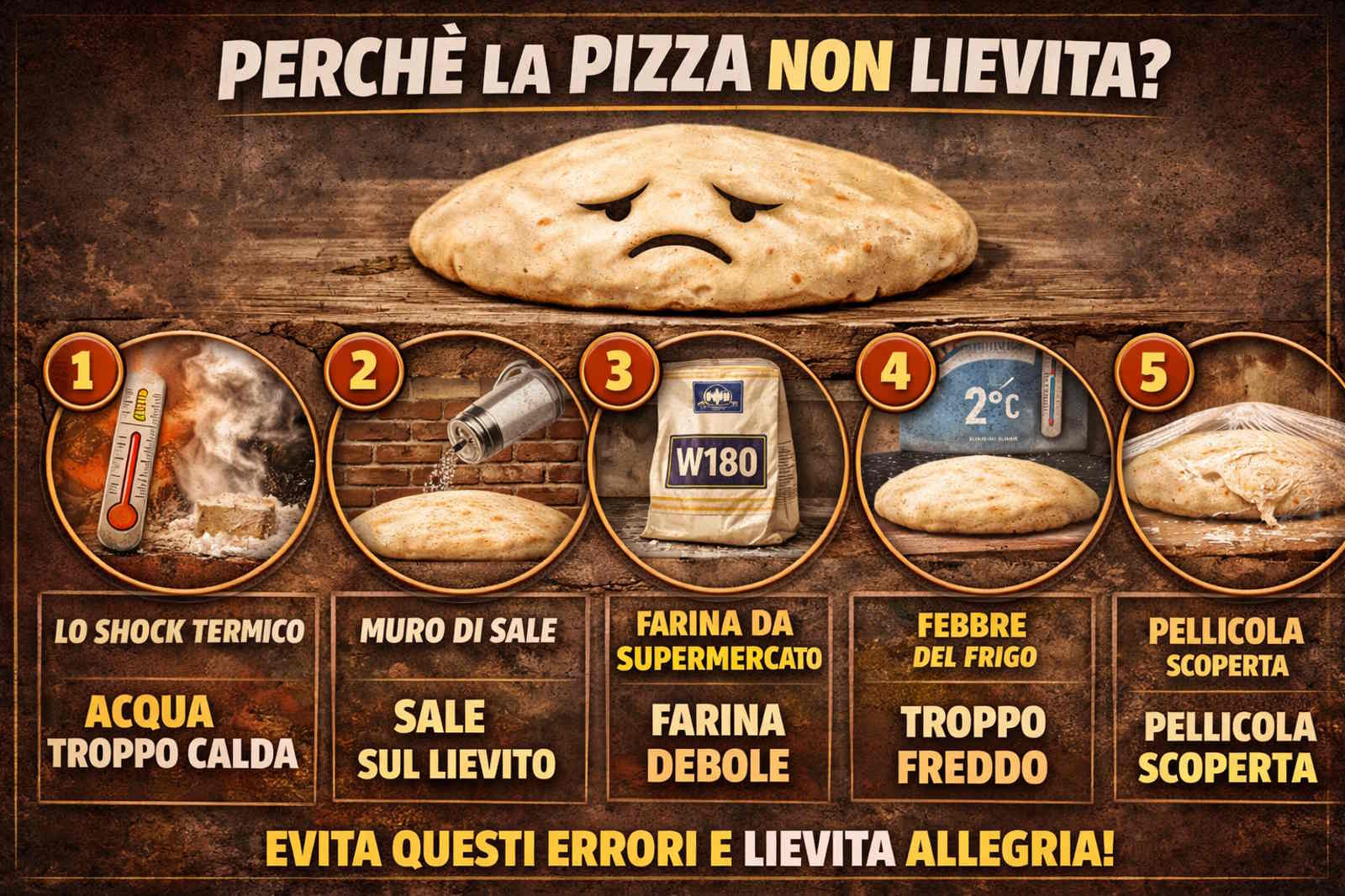 la pizza non lievita