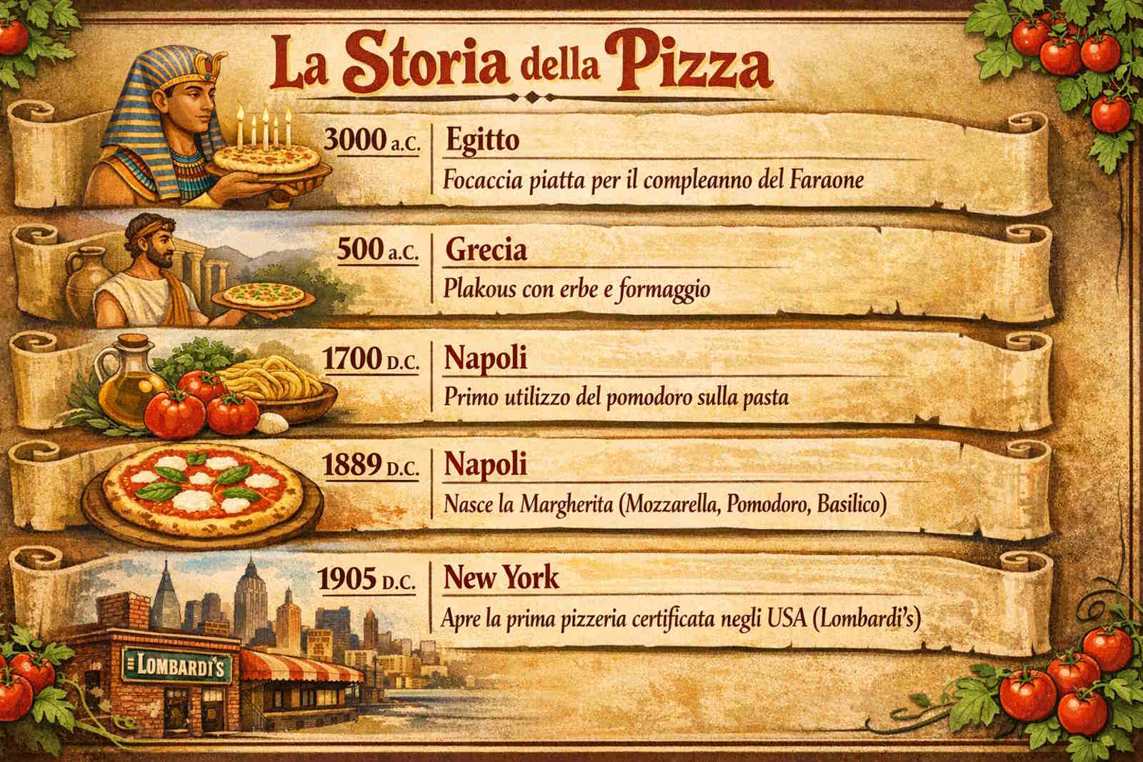 Chi ha inventato la Pizza? Tra Egitto, Napoli e il mito Americano